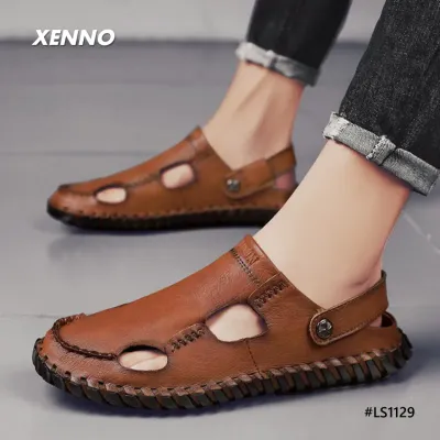 STRIDE EASE GENUINE LEATHER SANDALS
